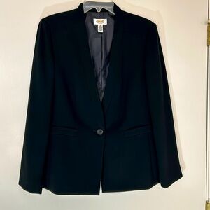 Talbots black one-button blazer, size 10